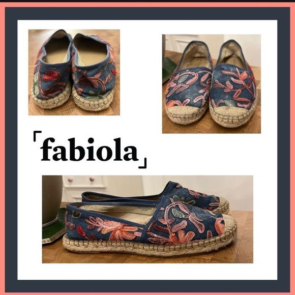 Fabiola’s Handmade in Spain Embroidered Floral Print Espadrilles Size 39 - Picture 1 of 14